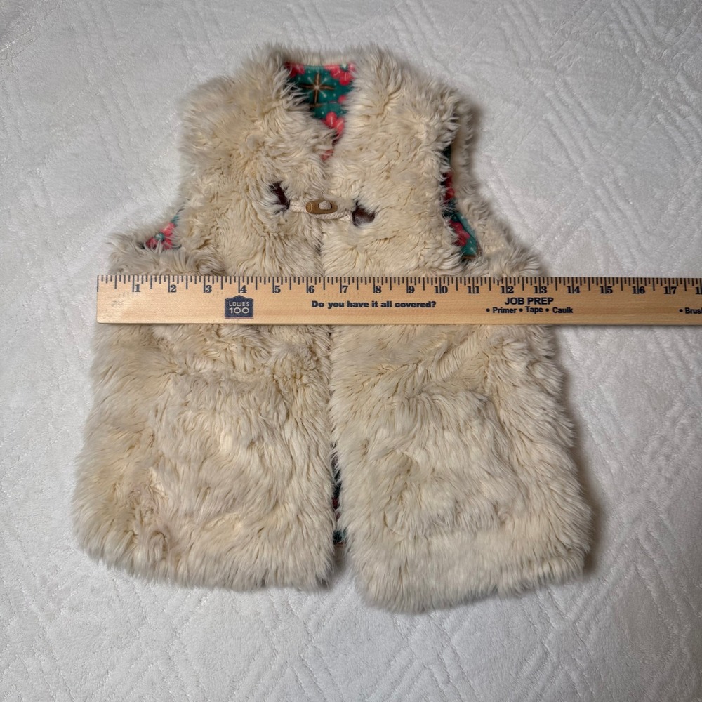 Boho Reversible Matilda Jane Snow Queen Faux Fur Floral Vest Girls Sz 5 Est - Picture 5 of 6